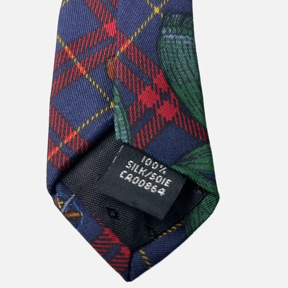 Harry Rosen Silk tie Blue red Holiday - Picture 4 of 8